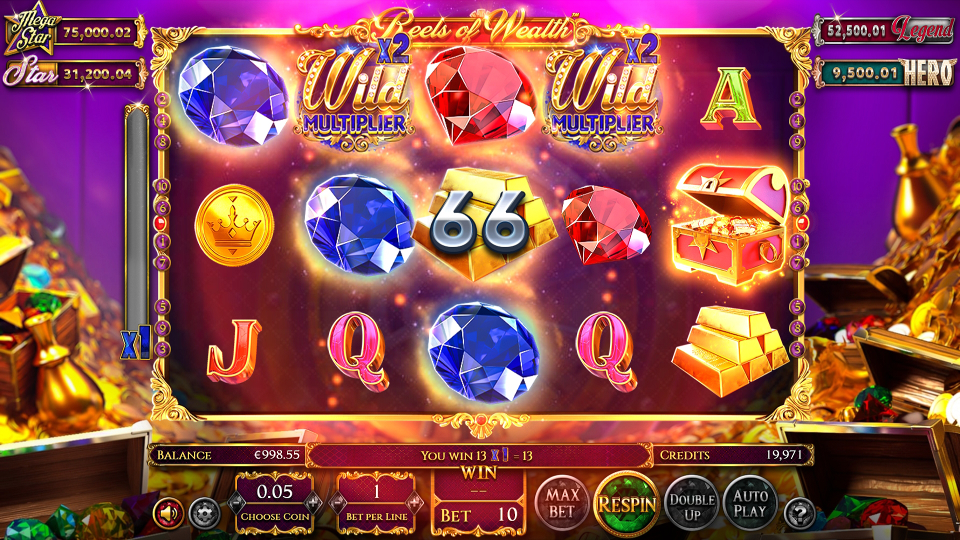 BetSoft Reels of Wealth Screenshot